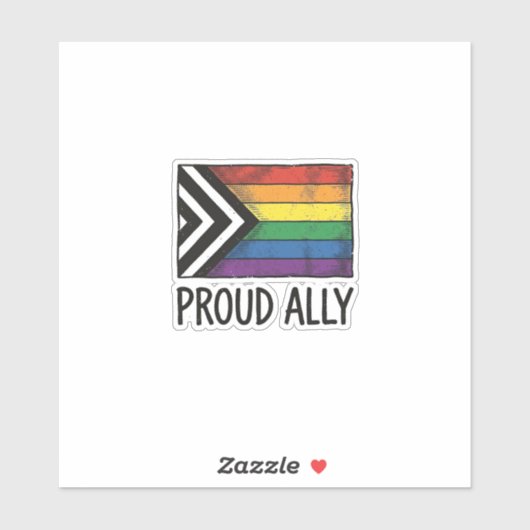 Stolzes Verbündeter Pride Flag Vector T-Shirt Desi Aufkleber (Blatt)