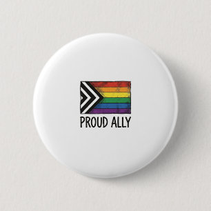 Stolzes Verbündeter Pride Flag Vector T-Shirt Desi Button