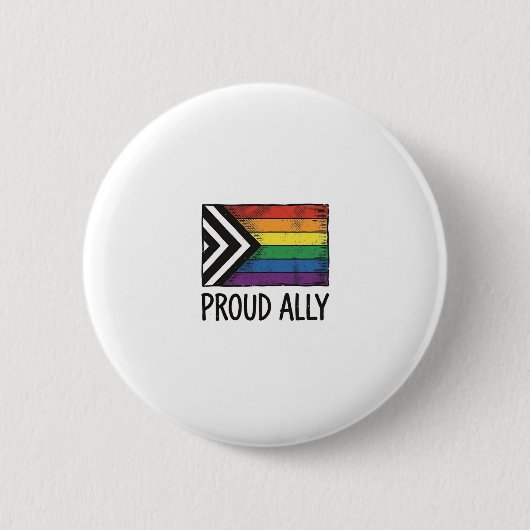 Stolzes Verbündeter Pride Flag Vector T-Shirt Desi Button (Vorderseite)