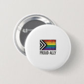 Stolzes Verbündeter Pride Flag Vector T-Shirt Desi Button (Vorne & Hinten)
