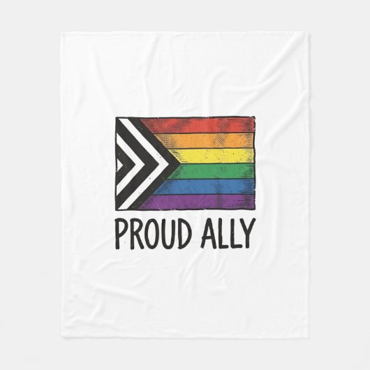 Stolzes Verbündeter Pride Flag Vector T-Shirt Desi Fleecedecke (Vorderseite)