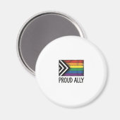Stolzes Verbündeter Pride Flag Vector T-Shirt Desi Magnet (Vorderseite/Rückseite)