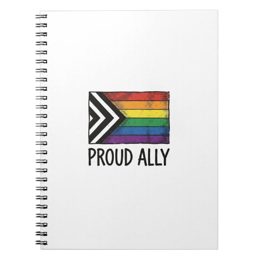 Stolzes Verbündeter Pride Flag Vector T-Shirt Desi Notizblock (Vorderseite)