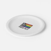 Stolzes Verbündeter Pride Flag Vector T-Shirt Desi Pappteller (Schrägansicht)
