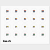 Stolzes Verbündeter Pride Flag Vector T-Shirt Desi Runder Aufkleber (Blatt)