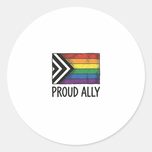 Stolzes Verbündeter Pride Flag Vector T-Shirt Desi Runder Aufkleber (Vorderseite)