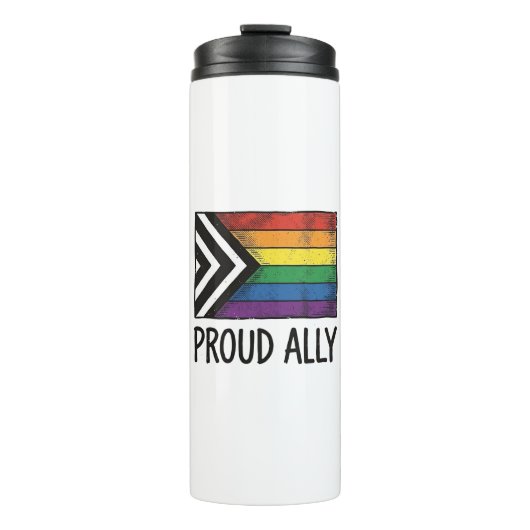 Stolzes Verbündeter Pride Flag Vector T-Shirt Desi Thermosbecher (Vorderseite)