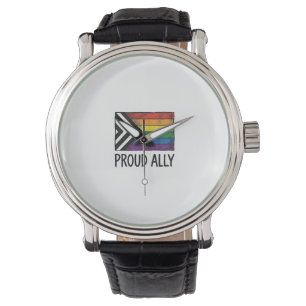 Stolzes Verbündeter-Stolzflagge-Vektor-T-Shirt-Des Armbanduhr