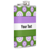 Stolzflagge für Genderqueer mit einer grünen Blume Flachmann (Rechts)