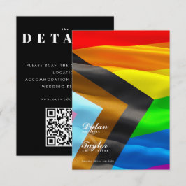 Stolzflagge-Typografie Schwarze Gay-Hochzeitsdetai Begleitkarte