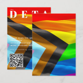 Stolzflagge-Typografie Schwarze Hochzeits-QR-Code Begleitkarte