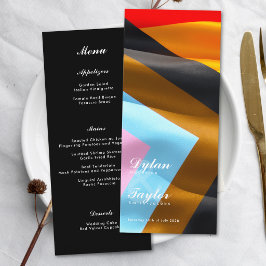 Stolzflagge-Typografie Schwarze Hochzeitsdinner Menükarte