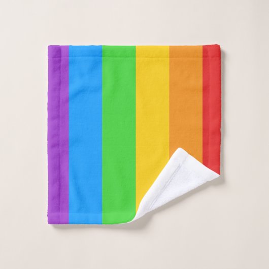 Stolzschlag: Regenbogenflagge Badhandtuch Set (Waschlappen)