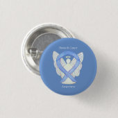 Stomach Cancer Angel Awareness Ribbon Custom Butto Button (Vorne & Hinten)