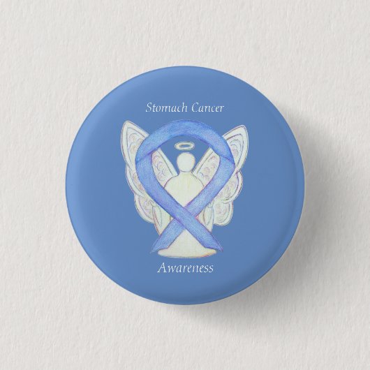 Stomach Cancer Angel Awareness Ribbon Custom Butto Button (Vorderseite)