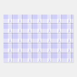 Stomach Cancer Awareness Plaid Periwinkle Ribbon Geschenkpapier Set
