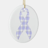 Stomach Cancer Awareness Plaid Periwinkle Ribbon Keramik Ornament (Rechts)