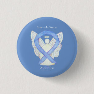 Stomach Cancer Engel Awareness Ribbon Custom Butto Button
