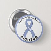 Stomach Cancer Fighter Ribbon White Button (Vorne & Hinten)