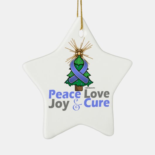 Stomach Cancer Peace Liebe Joure Cure Keramik Ornament (Rechts)