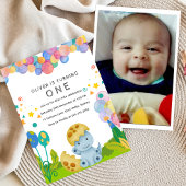 Stomp chomp Dinosaur 1. Geburtstag Einladung