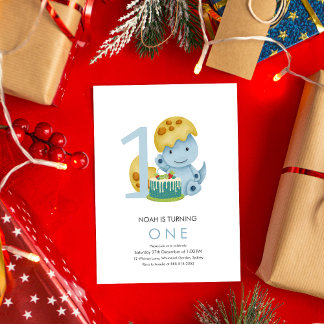 Stomp chomp Dinosaur OLIVER 1. Geburtstag Einladung