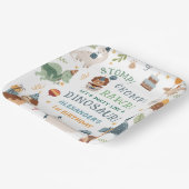 Stomp Chomp Rawr Dinosaur Boy 1st Birthday Pappteller (Gewinkelt)