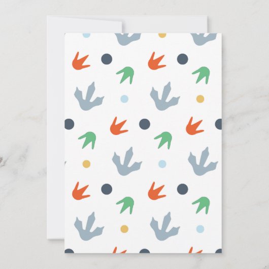 Stomp Chomp Rawr Dinosaurier Einladung zum Geburts (Rückseite)