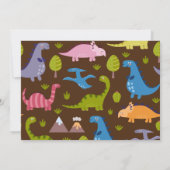 Stomp, Chomp & Rawr Fun Dinosaur Kindergeburtstag Einladung (Rückseite)