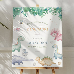 Stomp, Chomp & Roar Dinosaur Jungen Geburtstagsfei Poster