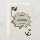 Stomp Chomp Roar Dinosaur Pirate Boys Birthday Einladung (Rückseite)