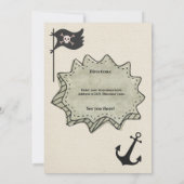 Stomp Chomp Roar Dinosaur Pirate Twin Boy Geburtst Einladung (Rückseite)