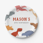 Stomp, Chomp & Roar! Dinosaurier Boy Birthday Part Pappteller (Vorderseite)