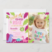 Stomp, Chomp & Roar Dinosaurier Einladung zum Gebu (Vorderseite)