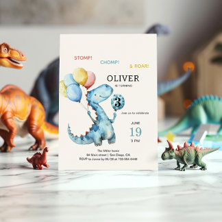 Stomp Chomp & Roar Dinosaurier Einladung zum Gebur