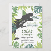 Stomp Chomp Roar Dinosaurier Einladung zum Geburts (Vorderseite)