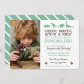 Stomp Chomp ROAR Dinosaurier Foto Geburtstag Einladung (Vorne/Hinten)
