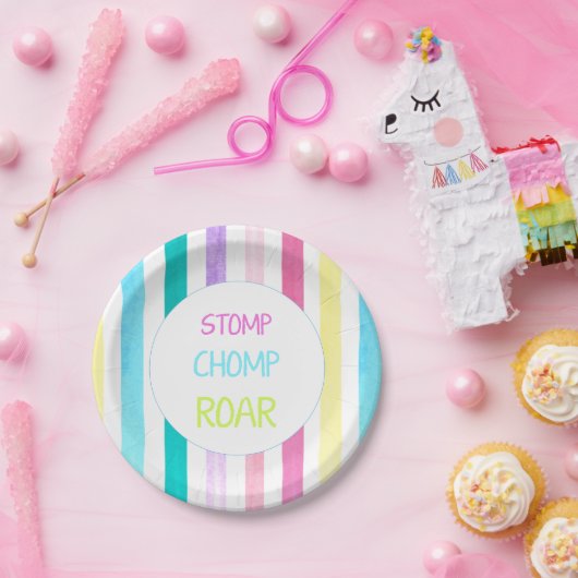 Stomp chomp roar Dinosaurier Thema Pappteller (Party)