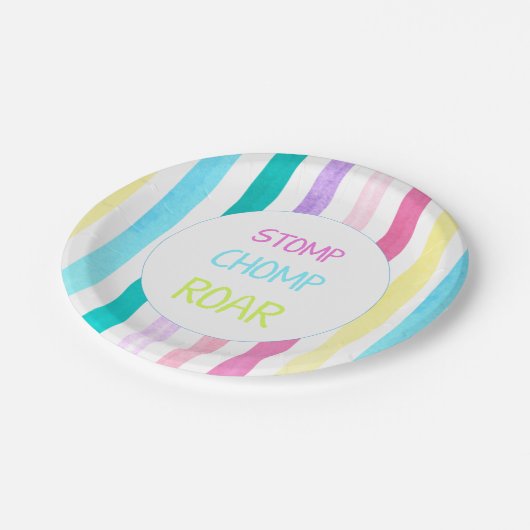 Stomp chomp roar Dinosaurier Thema Pappteller (Schrägansicht)