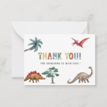 Stomp Chomp Roar Watercolor GeburtstagFlat Note Ca