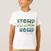 Stomp chomp romp wie ein Dino-Kind T-Shirt (Vorderseite)