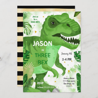 STOMP CHOMP sein Dinosaurier Geburtstag Einladung