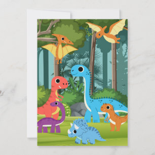 Stomp, Chomp und Roar! Dinosaur Birthday Party Einladung