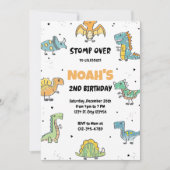 Stomp, Chomp und Roar! Dinosaurier Birthday Party Einladung (Vorderseite)