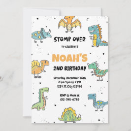 Stomp, Chomp und Roar! Dinosaurier Birthday Party Einladung