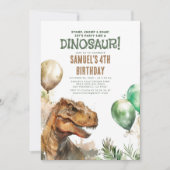 Stomp, Chomp und Roar! Dinosaurier Birthday Party Einladung (Vorderseite)