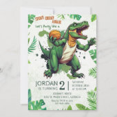 Stomp, Chomp und Roar! Dinosaurier Birthday Party Einladung (Vorderseite)