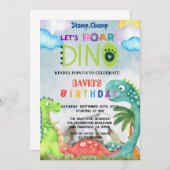 Stomp Chomp und Roar Einladung (Vorne/Hinten)