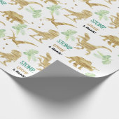 Stomp, Chomp und Roar! Elegant golden Dinosaur Geschenkpapier (Ecke)