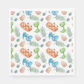 Stomp, Chomp und zwei Aquarell Dinosaurier Geburts Serviette (Vorderseite)